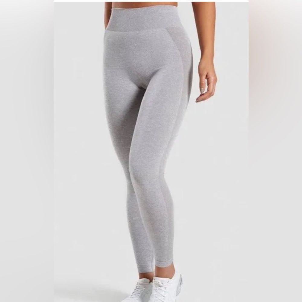 Gymshark High Flex Light Grey / Black Leggings - S - Excellent Condition